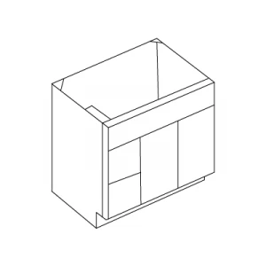 Line drawing of a vanity cabinet