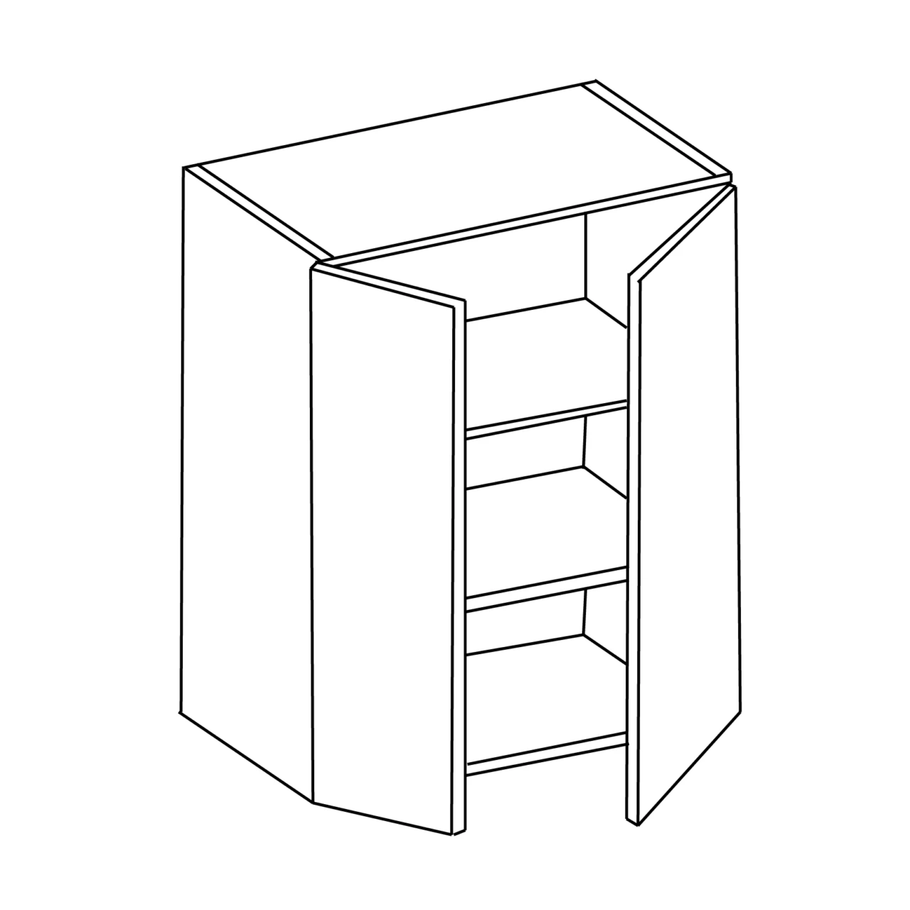 Naples wall cabinet line drawing